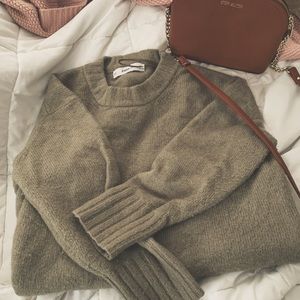 Olive Green Zara Oversized Sweater